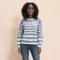 Womens Nicole Miller Long Sleeve Stripe Stitched Love Sweater - image 1