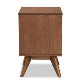 Baxton Studio Barrett Walnut Brown Wood 2-Drawer Nightstand