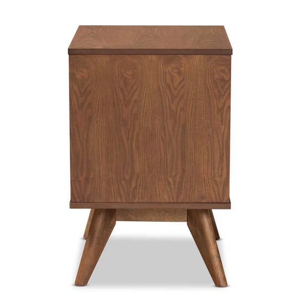Baxton Studio Barrett Walnut Brown Wood 2-Drawer Nightstand