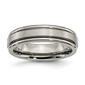 Mens Endless Affection&#40;tm&#41; Titanium Grooved Edge 6mm Satin Band - image 1