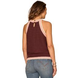 Womens Democracy Crochet Trim Sweater Tank Top
