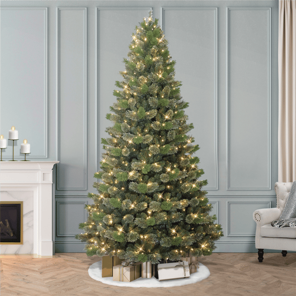 Puleo International 9ft. Pre-Lit Oklahoma Pine Christmas Tree