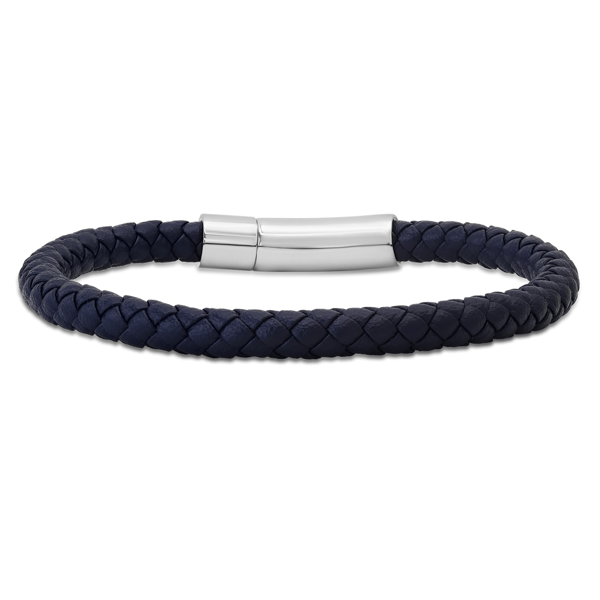 Mens Iron Saints Braided Leather Bracelet