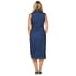 Womens Bebe Sleeveless Belted Denim Midi Dress - image 3