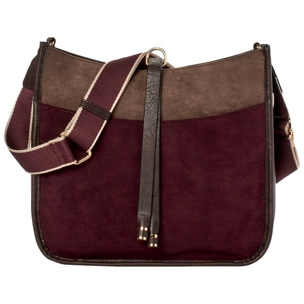 DS Fashion Ultra Suede Color Block Hobo w/ Guitar Strap