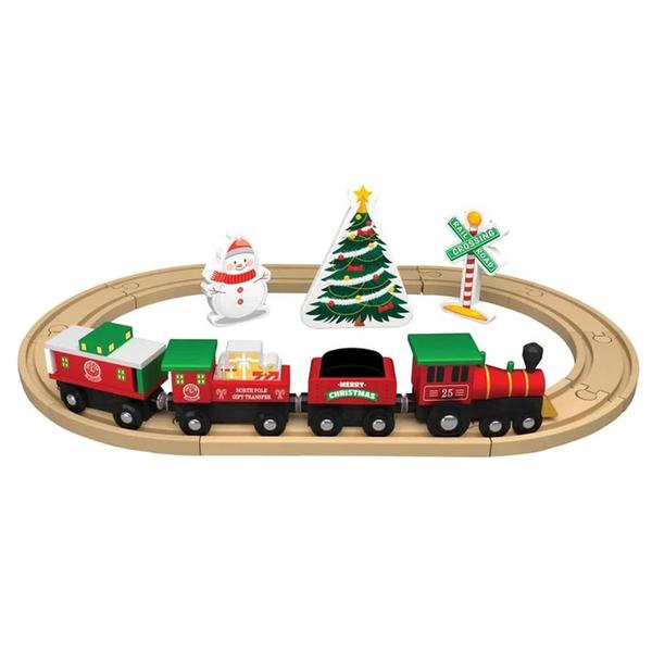 MasterPieces Lionel 18pc. Holiday Wood Toy Train Set