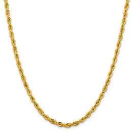 Unisex Gold Classics&#40;tm&#41; 4.25mm. 14k Semi Solid Rope Chain Necklace