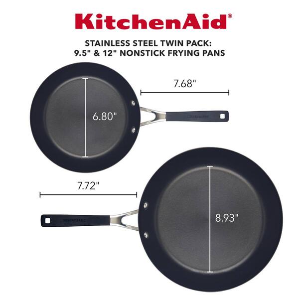 KitchenAid&#174; 2pc. Stainless Steel Nonstick Frying Pan Set