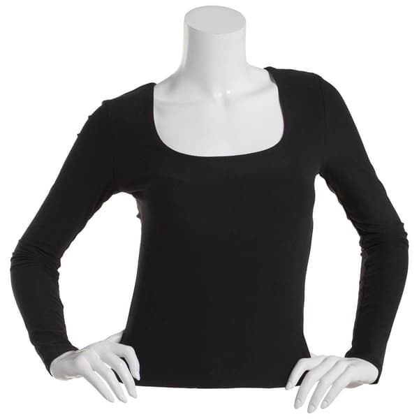 Juniors Derek Heart Everly Long Sleeve Double Layer Tee - image 
