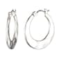 Chaps Polished Silver-Tone Hammered Hoop Earrings - image 1