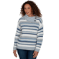 Womens Skyes the Limit Icy Blue Sparkle Stripe Sweater - image 1