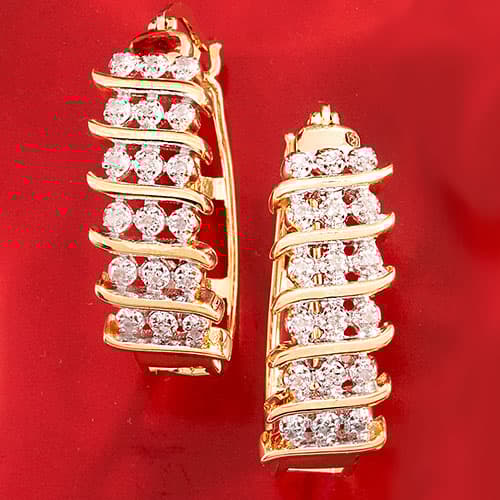 Gianni Argento .25kt. Gold Plated S Link Hoop Earrings