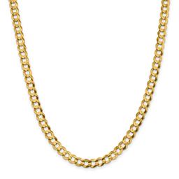 Mens Gold Classics™ 7.2mm. Solid Polished Light Cuban Bracelet