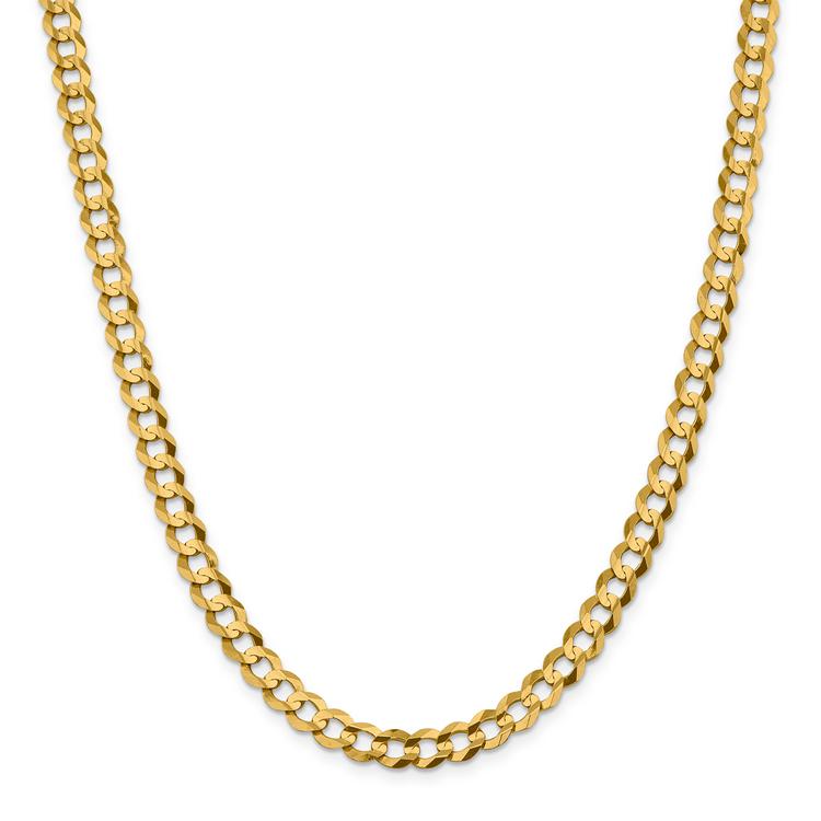 Mens Gold Classics™ 7.2mm. Solid Polished Light Cuban Bracelet