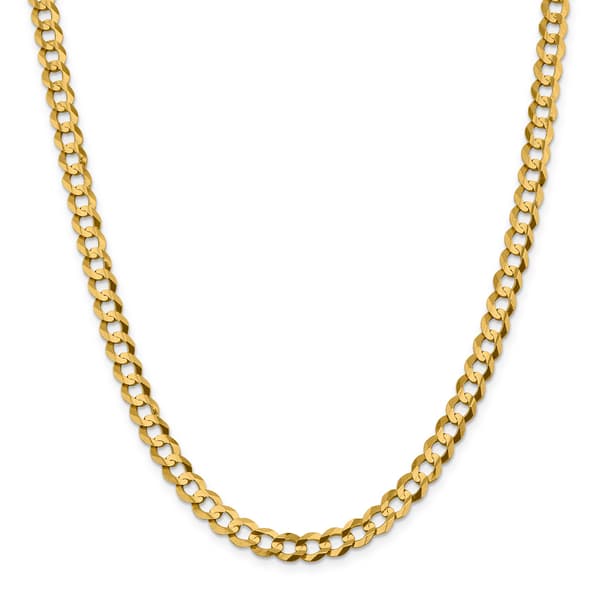 Mens Gold Classics&#8482; 7.2mm. Solid Polished Light Cuban Bracelet