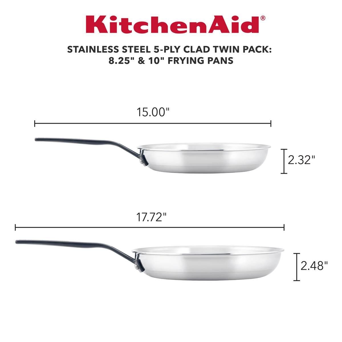 KitchenAid® 2pc. 5-Ply Clad Stainless Steel Frying Pan Set