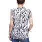 Petite NY Collection Chiffon Tie Neck Floral Blouse - Black/White - image 2
