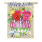 Evergreen Easter Egg Flower Arrangement Burlap Garden Flag - image 1