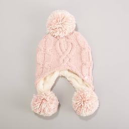 Girls Heat Holders(R) Majestic Explorer Cable Hat with Pom