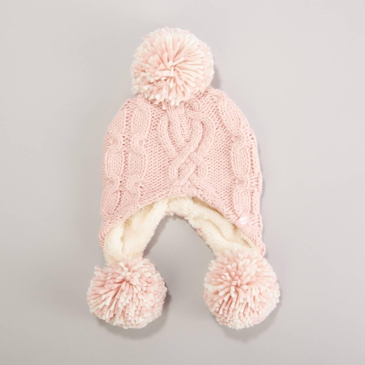 Girls Heat Holders(R) Majestic Explorer Cable Hat with Pom