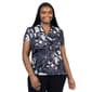 Plus Size 24/7 Comfort Apparel Floral Short Sleeve V-Neck Blouse - image 2