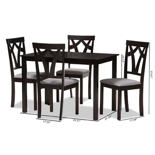 Baxton Studio Sylvia 5pc. Dining Set