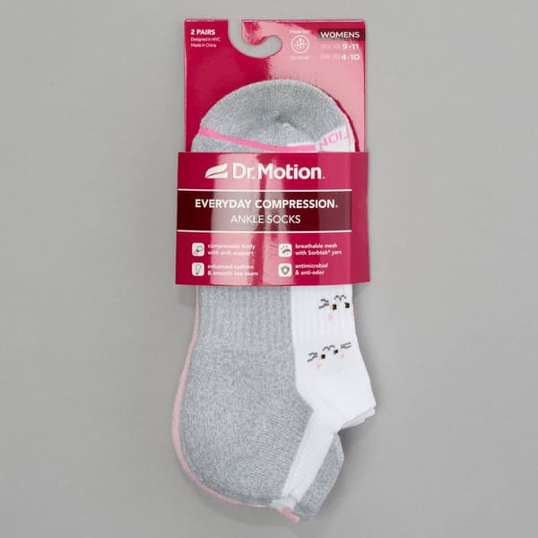 Womens Dr. Motion 2pk. Hidden Cat Socks