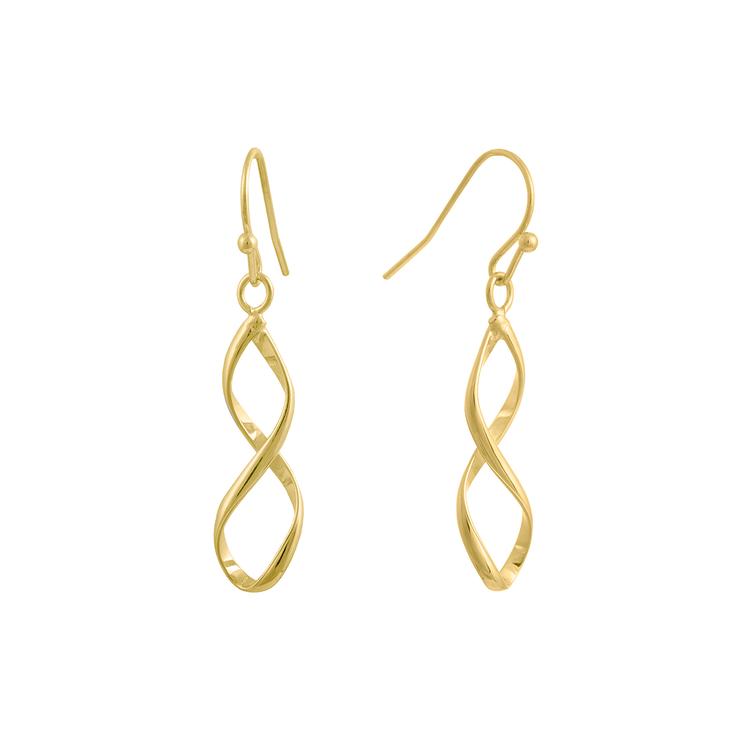 Athra Gold Over Brass Twisted Drop Earrings