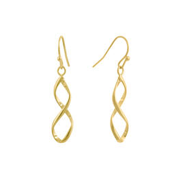 Athra Gold Over Brass Twisted Drop Earrings