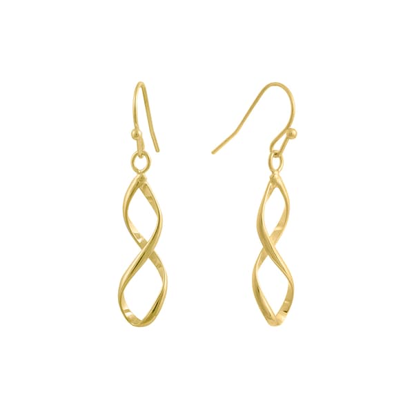 Athra Gold Over Brass Twisted Drop Earrings - image 