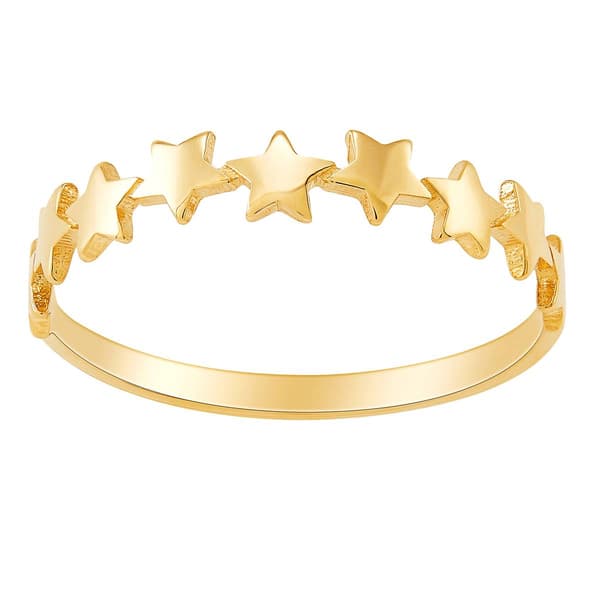 Gold Classics(tm) 14kt. Polished Yellow Gold Star Band Ring