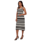 Petite Ruby Rd. Tropical Noir Sleeveless Stripe Knit Dress - image 3