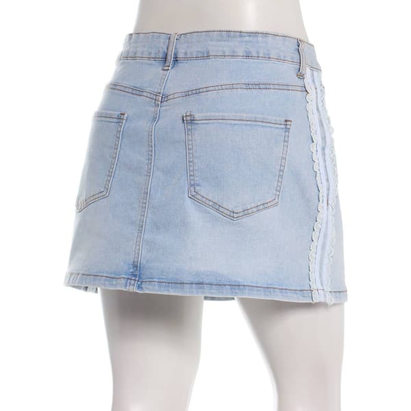 Juniors No Comment Mid Rise Lace Side Stripe Skirt
