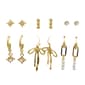 Ashley 6pr. Gold-Tone Bow Acrylic Pearl Earrings Set - image 1