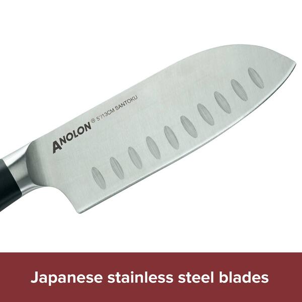 Anolon&#174; AlwaysSharp 8pc. Japanese Steel Knife Block Set
