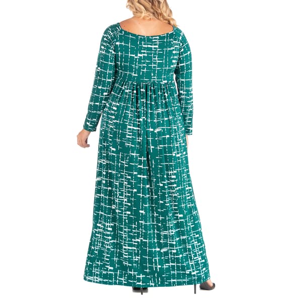 Plus Size 24/7 Comfort Apparel Square Neck Long Sleeve Maxi Dress