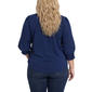 Plus Size NY Collection Long Sleeve Solid Stud Trim Blouse - image 2