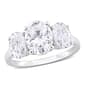 Sterling Silver 4ctw. White Moissanite Three-Stone Ring - image 1