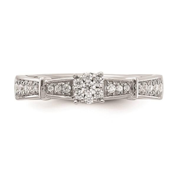 Pure Fire 14kt. White Gold Lab Grown Diamond Trio Engagement Ring - image 