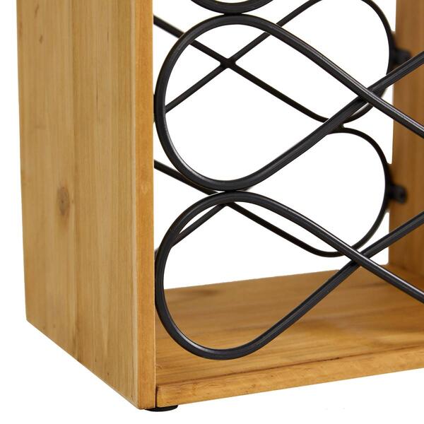 9th &amp; Pike® Wood and Metal Wine Holder
