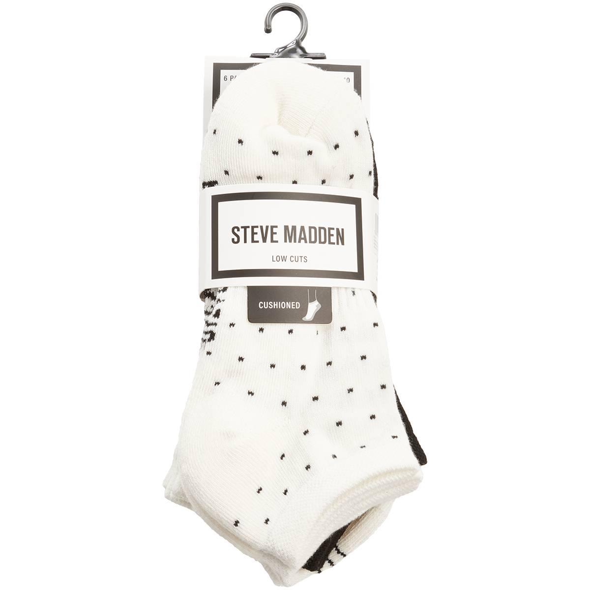 Womens Steve Madden 6pk. Pin Dot Low Cut Socks