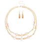 Ashley Cooper&#8482; Peach & Gold Chunky Bead Necklace Travel Pouch Set - image 2