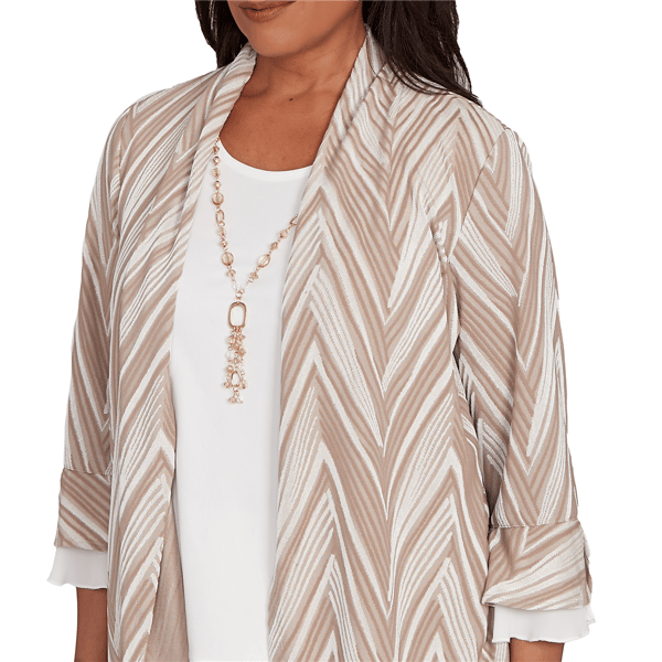Womens Alfred Dunner Urban Legend Chevron Two In One Blouse