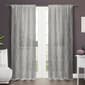 Geneva Embroidered Faux Linen Pole Top Curtain Panel - image 1