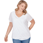 Plus Size Heart''s of Palm Smooth Sailing Solid Wavy Stripe Short - image 1