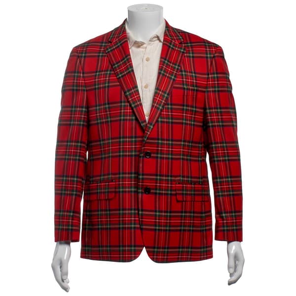 Mens Chaps Tartan Plaid Sport Coat - Red/Green - image 