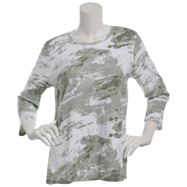 Petite Preswick & Moore(R) 3/4 Sleeve Splatter Abstract Tee - image 