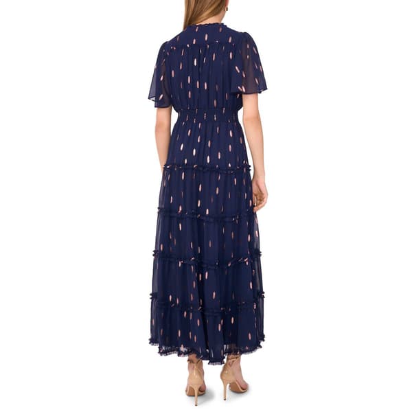 Womens MSK Short Sleeve Surplice Tier Ruffle Maxi Dress