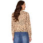 Plus Size Democracy Long Sleeve Sequin Neckline Leopard Sweater - image 3