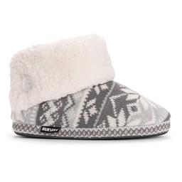 Womens MUK LUKS® Melinda Boot Slippers - Grey Snowflake